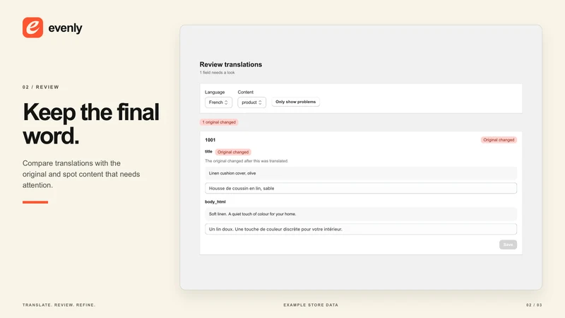 Evenly: AI Translation
