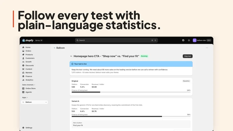 Balloon: AI A/B Testing & CRO