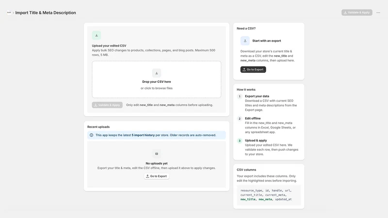 StoreHQ: AI Title & Meta