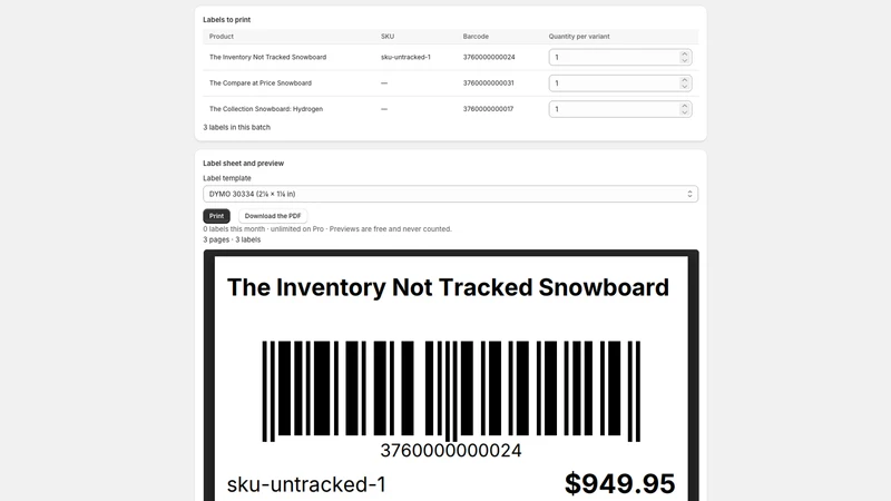 LabelRun: Barcode Labels