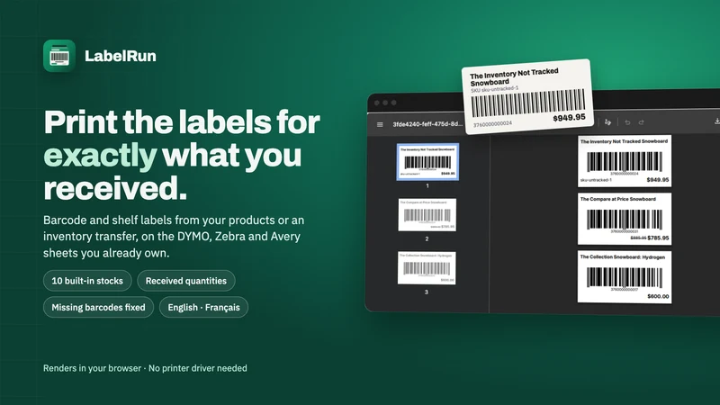 LabelRun: Barcode Labels