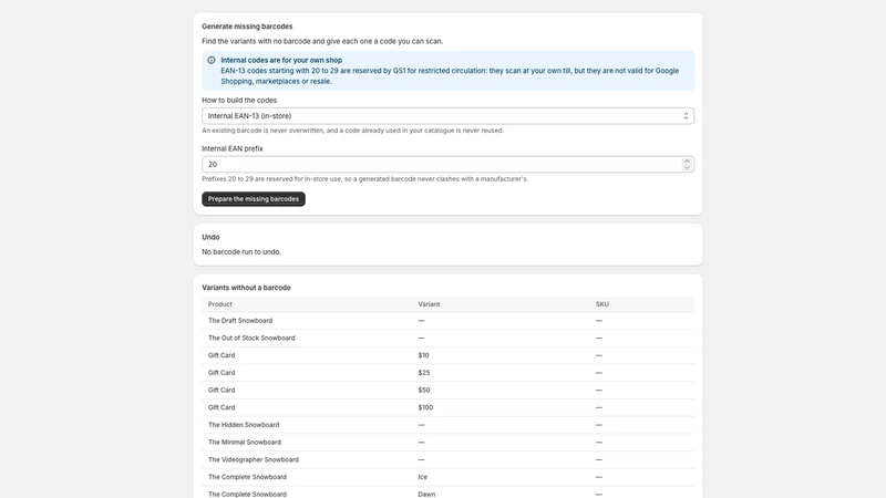 LabelRun: Barcode Labels