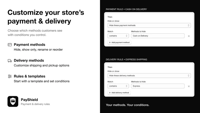 PayShield COD & Checkout Rules