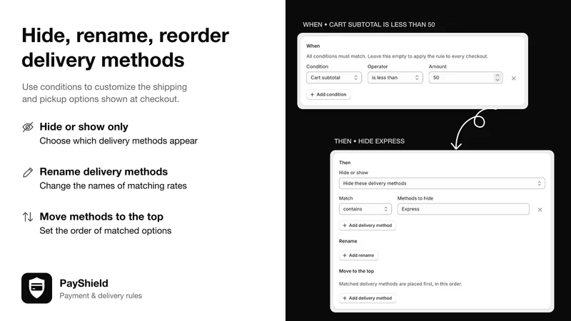 PayShield COD & Checkout Rules