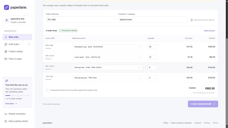 Paperlane: Purchase Orders