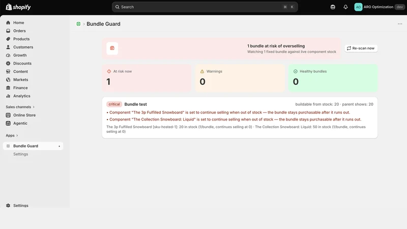 BundleGuard: Oversell Watch
