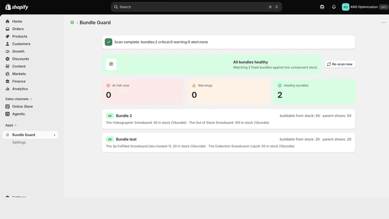 BundleGuard: Oversell Watch