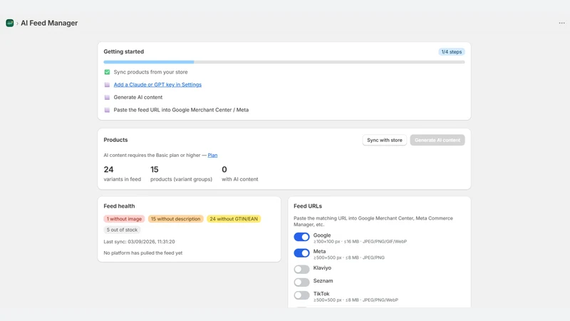 AI Feed Manager: Google & Meta