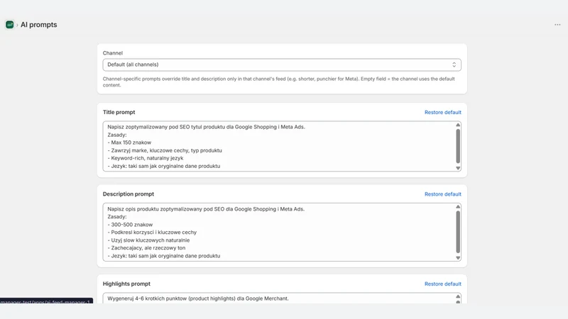 AI Feed Manager: Google & Meta