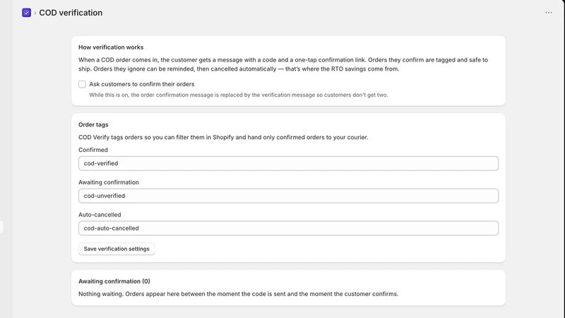 CODPilot — COD Verify