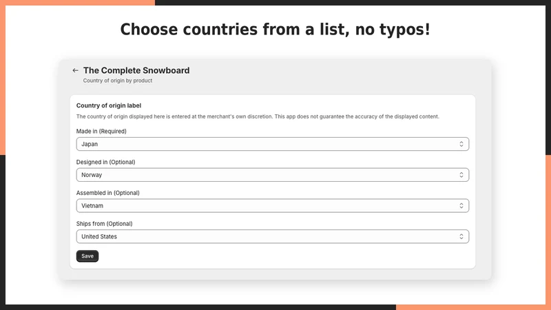 UR: Country of Origin Label