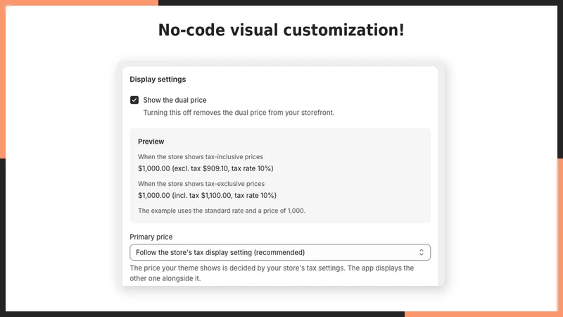 UR: Dual Price Tax Display