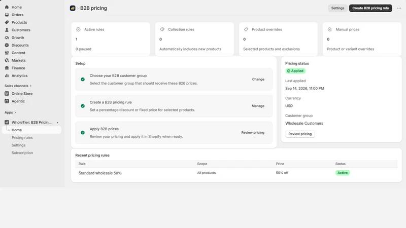 WholeTier: B2B Pricing