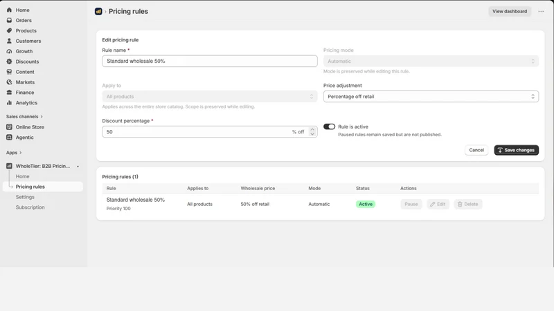 WholeTier: B2B Pricing