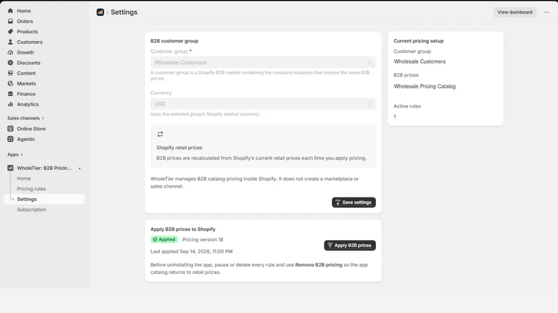 WholeTier: B2B Pricing