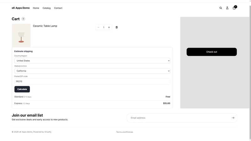 sK Shipping Calculator