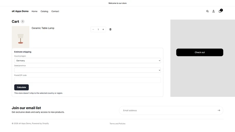 sK Shipping Calculator