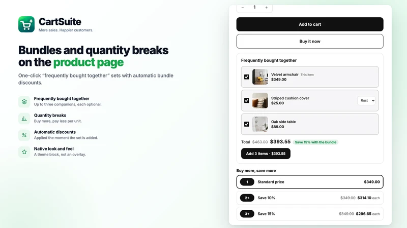 CartSuite: Cart Drawer+Upsell