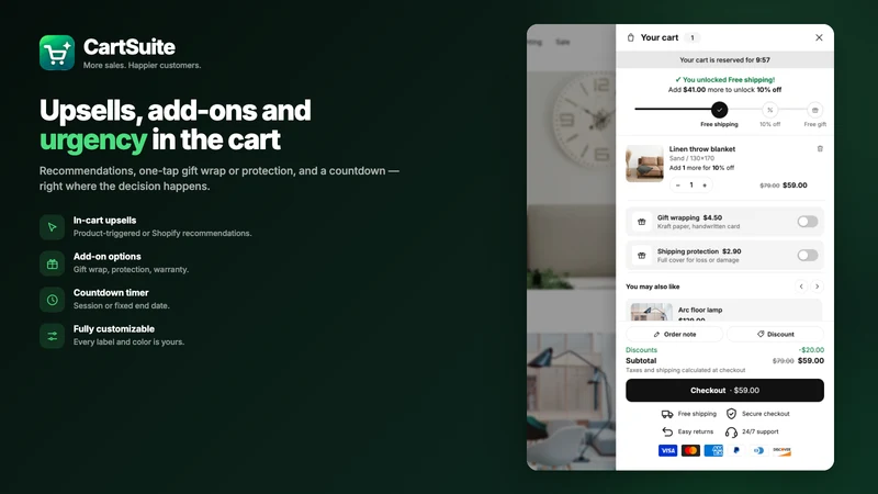 CartSuite: Cart Drawer+Upsell