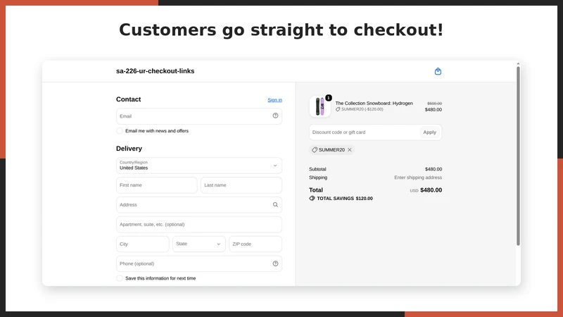 UR: Simple Checkout Links