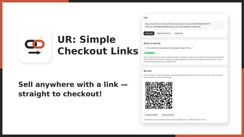 UR: Simple Checkout Links
