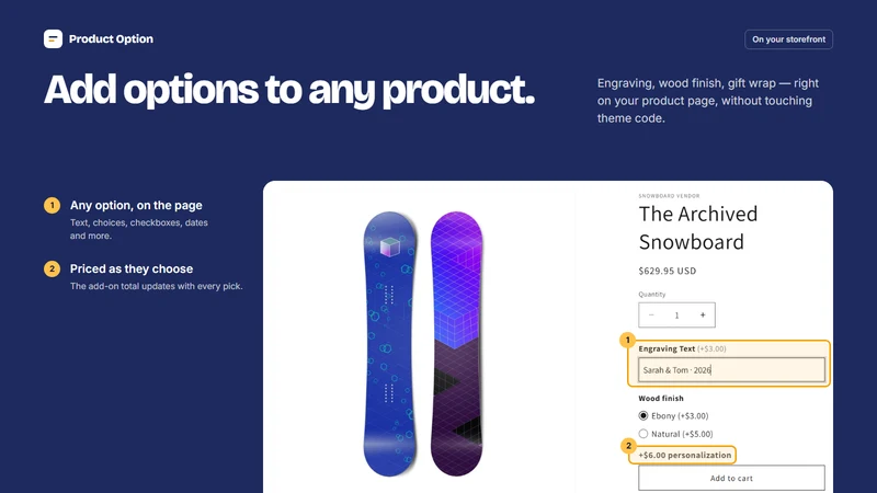 AE : Product Option