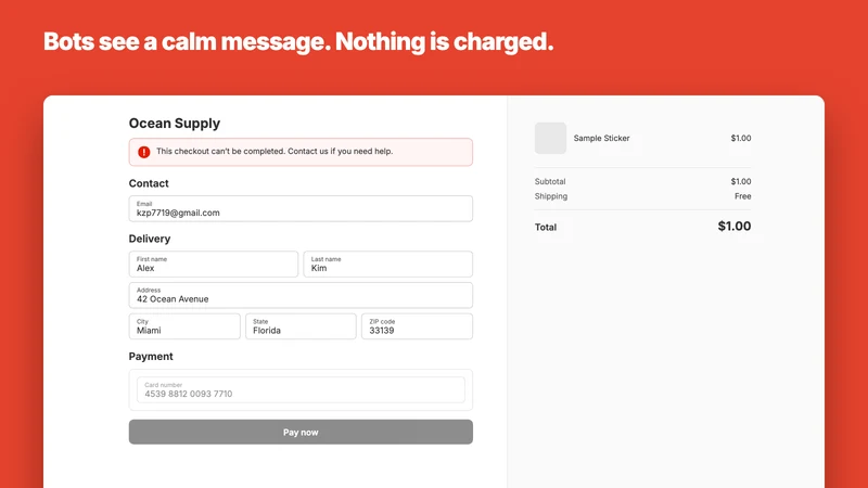 Halt: Card Testing Blocker