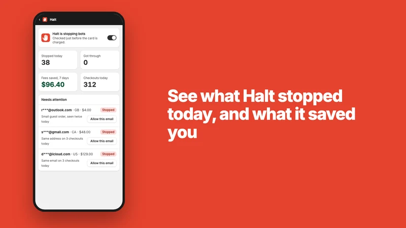 Halt: Card Testing Blocker