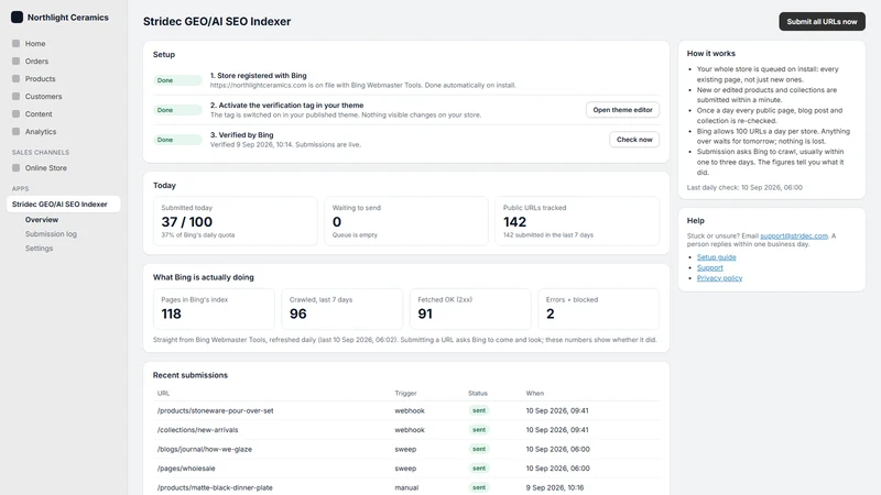 Stridec GEO/AI SEO Indexer