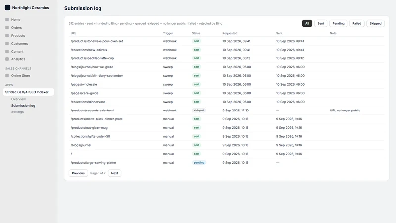 Stridec GEO/AI SEO Indexer