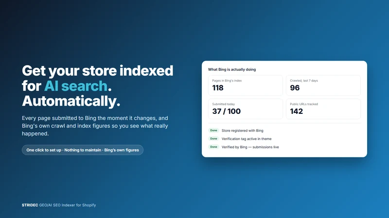 Stridec GEO/AI SEO Indexer