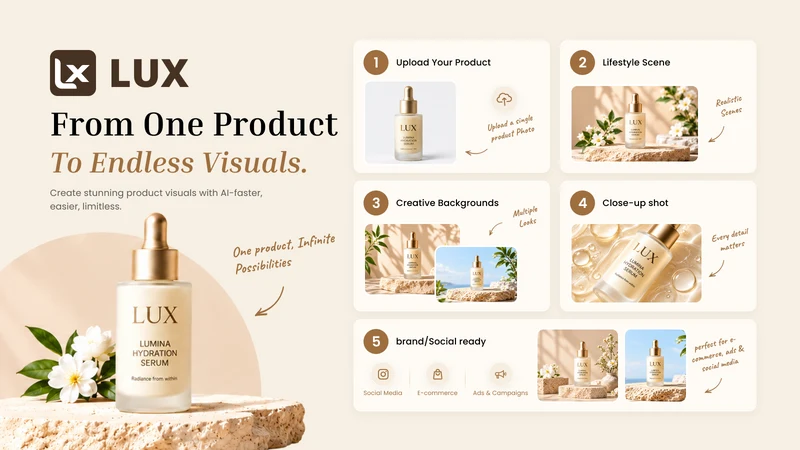 LUX AI Product Images, SEO/GEO