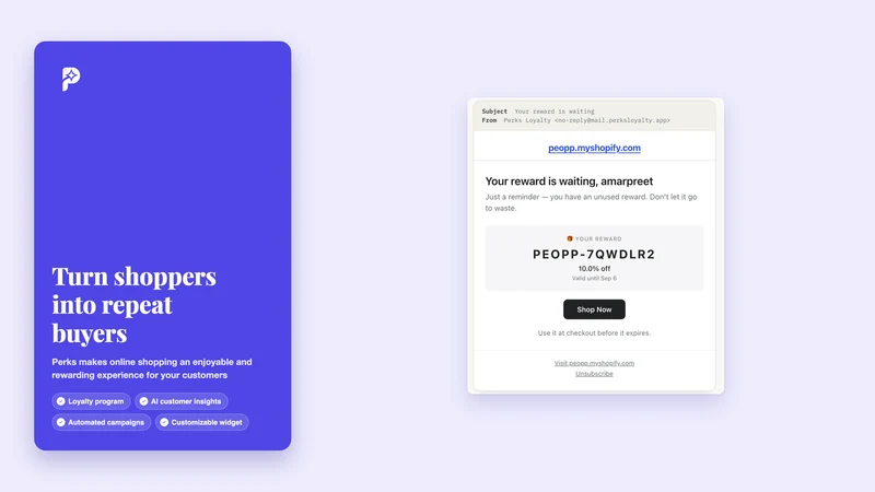 Perks — AI Win‑Back & Loyalty