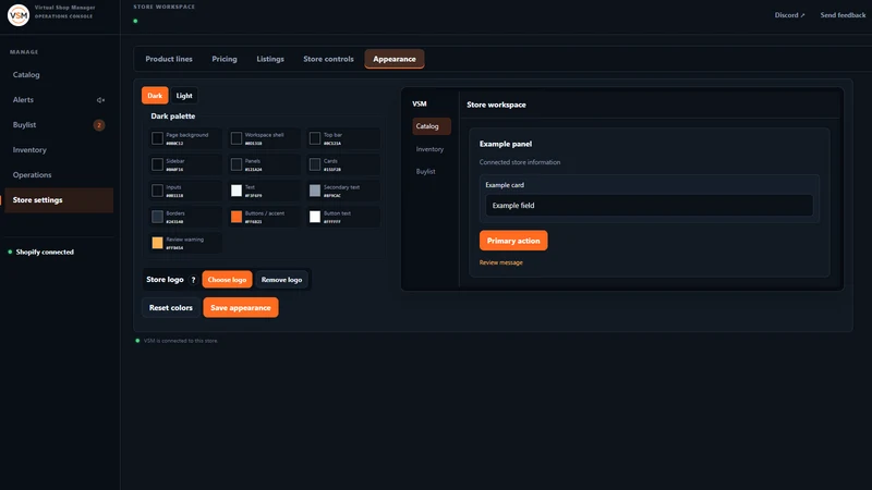 Virtual Shop Manager