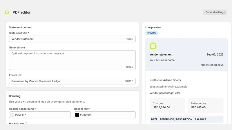 VendorFlow: Vendor Statements