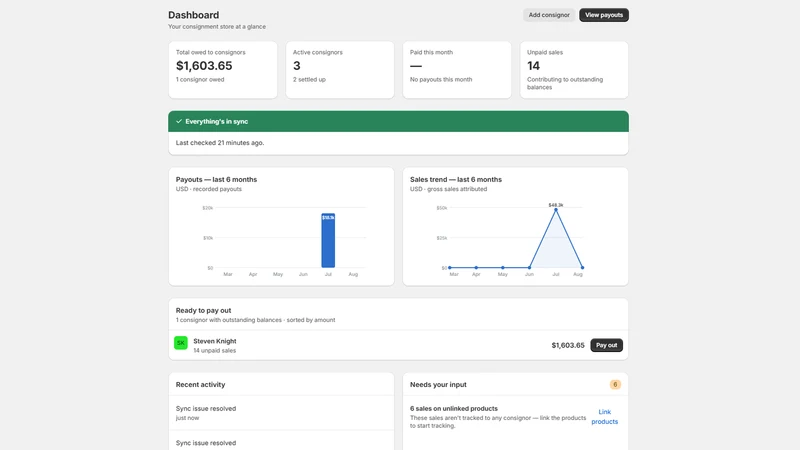 SplitMere: Consignment Payouts