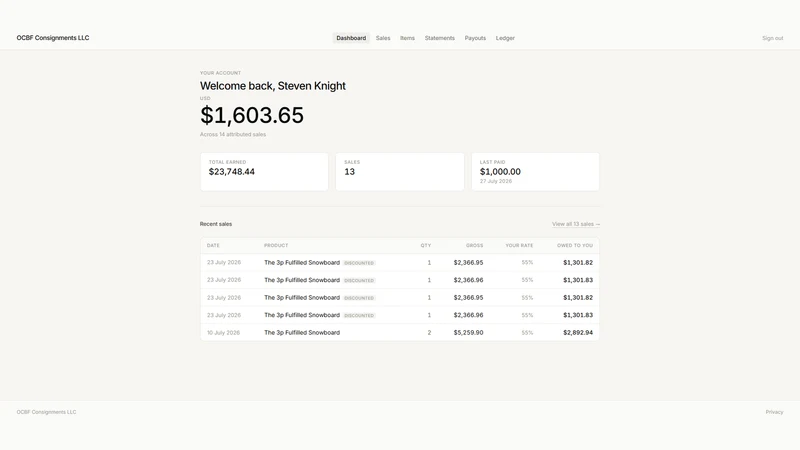 SplitMere: Consignment Payouts