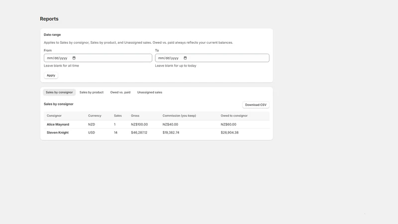 SplitMere: Consignment Payouts
