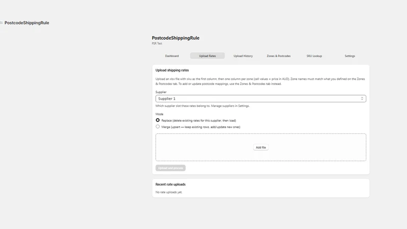 PSR Postcode Shipping Rule
