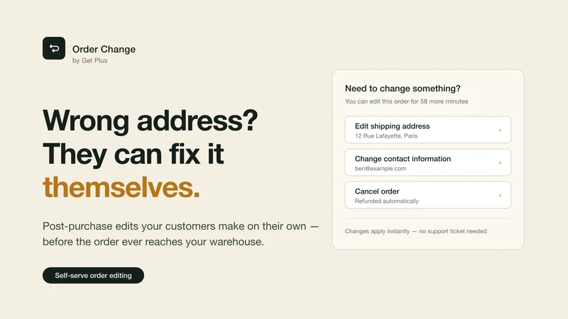 Order Change by Get Plus