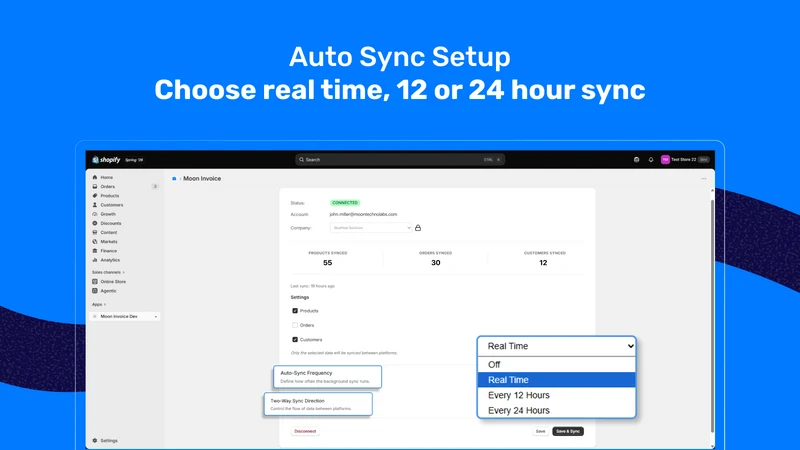 Moon Invoice ‑ Data Sync