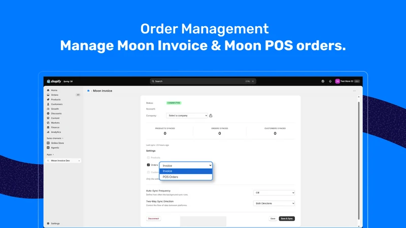 Moon Invoice ‑ Data Sync