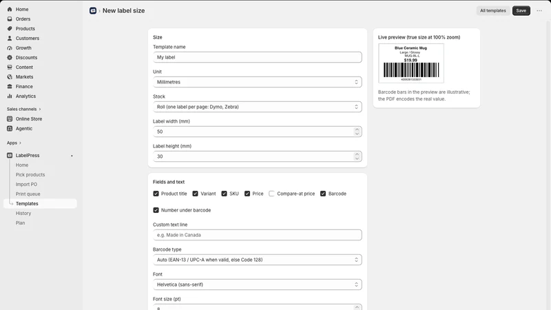 LabelPress: Barcode Labels