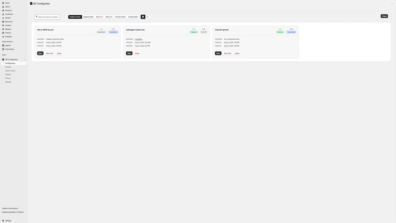 JEC Product Options