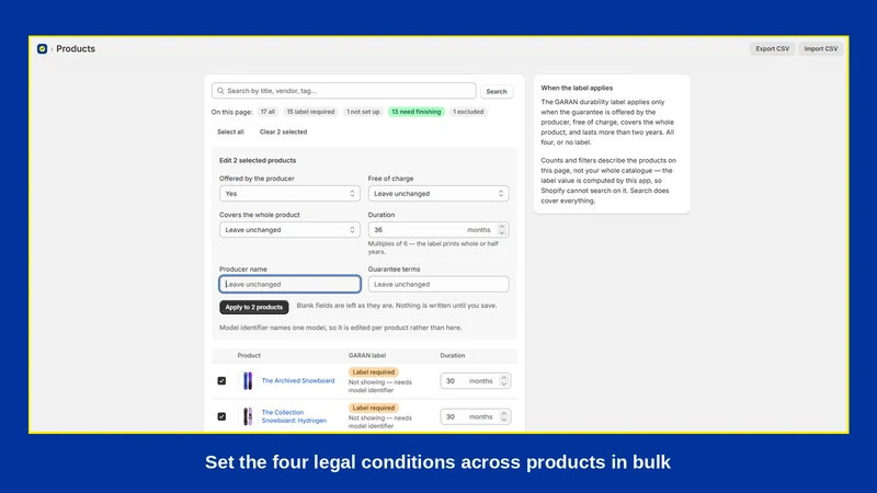 GARAN EU Guarantee Label