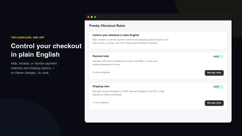 Franky Checkout Rules