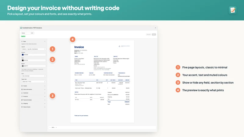 CustomInvoice: PDF Invoices