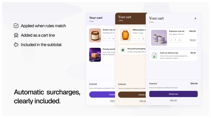 Cash Cow Surcharges & Fees