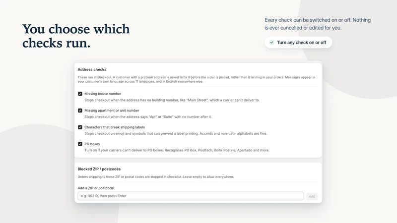 Address Shield Validation