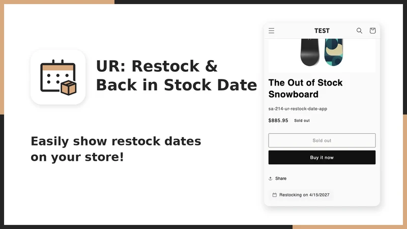 UR: Restock＆Back in Stock Date